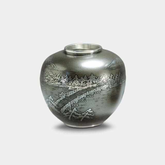 【花瓶】イブシ 5.7 丸型 | 大阪浪華錫器