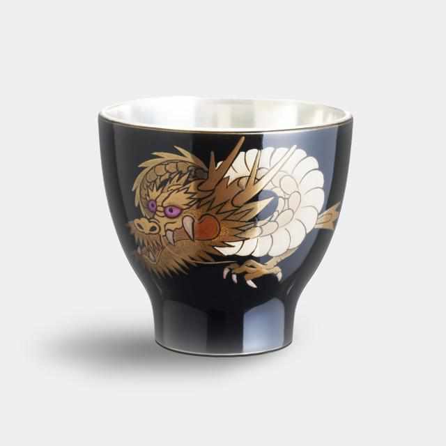 【ぐい呑】輪島仕上げ 龍 黒 | 大阪浪華錫器