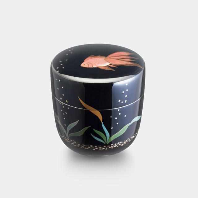 【茶壷】輪島仕上げ 棗 金魚 蒔絵 | 大阪浪華錫器