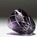 【ぐい呑】菊と矢来 -kiku yarai- (紫)｜切子