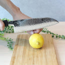 【三徳包丁】V10ダマスカス31層 藍染 黒 樫八角柄 170 | BECOSオリジナル