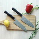 【三徳包丁】AUS10槌目ダマスカス 藍染 黒 樫八角柄 170 | BECOSオリジナル