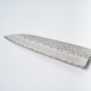 【三徳包丁 ダマスカス】AUS10 槌目 藍染 青 樫八角柄 170mm 日本製