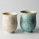 【湯呑み2点セット】花結晶 (緑 茶) | 京焼-清水焼 | 陶葊