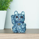 【招き猫】迷彩柄 (青) M | 江戸木目込み | 柿沼人形