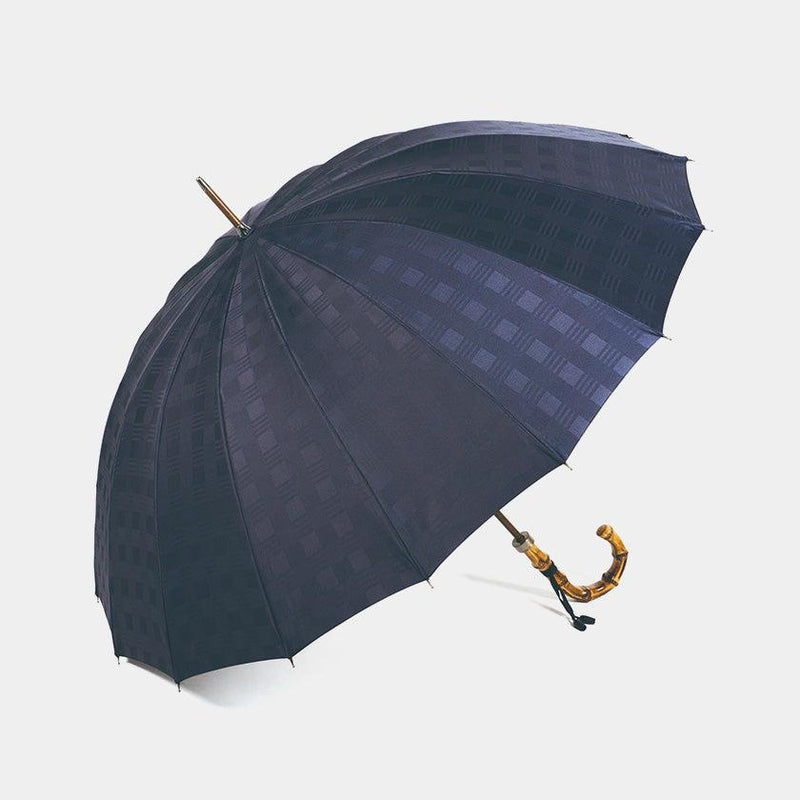【雨傘】紳士 チェス ロング カーボン (ネイビー) | 東京洋傘 | 宮内庁御用達 前原光榮傘商店