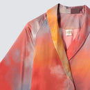 【ルームウェア】ウォータカラーシルクガウン イブニンググロウ