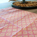 【風呂敷】ダイヤ ピンク｜手捺染