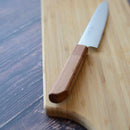【ペティナイフ】150ｍｍ 高炭素ステンレス鋼割込 磨きダマスカス 樫八角柄-柿渋仕上- | 堺刃物 | 山脇刃物製作所