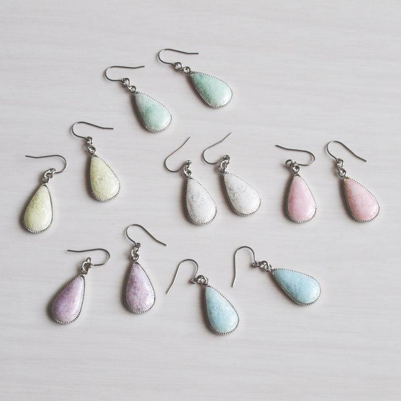 【ピアス】雫白 (Haku) 全6色 | 無線銀貼七宝
