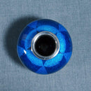 【アロマポット】3玉形 七宝繋 紺透 | 無線銀貼七宝