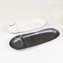 【美濃焼】マルモ加藤陶器 舟型仕切り付き長皿 黒