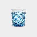 【グラス】二重被せ 格子オールドグラス (緑-瑠璃) | 薩摩切子 | satuma