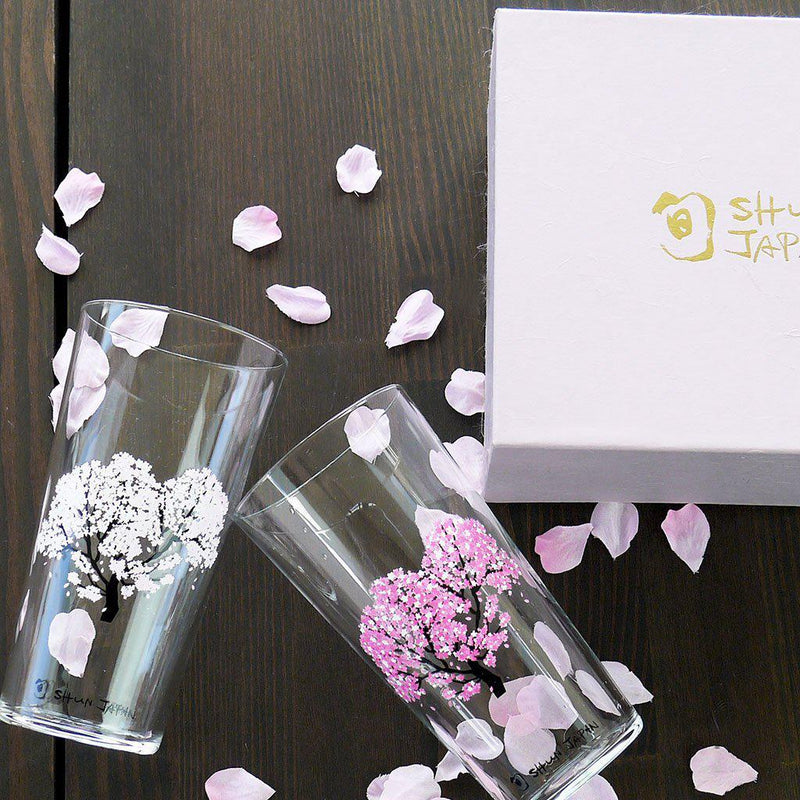 【タンブラーグラス2点セット】冷感 桜 | 丸モ高木陶器