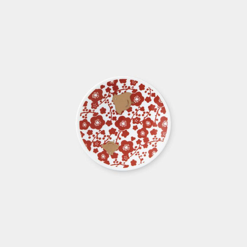 【豆皿】朱金 梅と千鳥 | 美濃焼 | 丸モ高木陶器