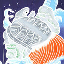 【のれん】鶴と亀 | 筒描き染め