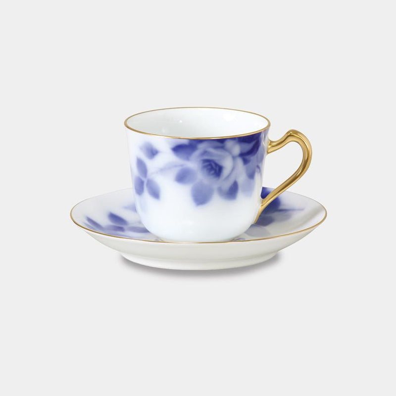 【磁器】大倉陶園 ブルーローズ コーヒーカップ＆ソーサー