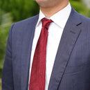 【西陣織】Nekado プリーツタイ ヘリンボーン レッド