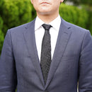 【西陣織】Nekado プリーツタイ 水玉 ブラック