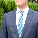 【西陣織】Nekado プリーツタイ マルチストライプ グリーン