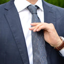 【西陣織】Nekado プリーツタイ 波 グレー