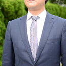 【西陣織】Nekado プリーツタイ 縦スト グレー