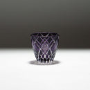 【ぐい呑】菊と矢来 -kiku yarai- (紫)｜切子