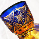 【グラス】冷酒グラス 銀湾の花-ginwan no hana- 瑠璃オレンジ | 切子