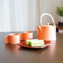 【美濃焼】晋山窯ヤマツ ティーポット＆ミニカップ 3点セット Voyage オランジュルーシー