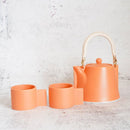 【美濃焼】晋山窯ヤマツ ティーポット＆ミニカップ 3点セット Voyage オランジュルーシー