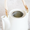 【美濃焼】晋山窯ヤマツ ティーポット＆ミニカップ 3点セット Voyage ブランネージュ