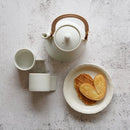 【美濃焼】晋山窯ヤマツ ティーポット＆ミニカップ 3点セット Voyage ブランネージュ