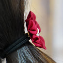 【アクセサリー】茜 (丸ブローチ、六角ブローチ、ヘアクリップ、ヘアゴム 4点セット ) | つまみ細工