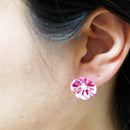 【アクセサリー】リバティプリント柄 (丸ブローチ、4弁花ブローチ、ピアス、ペンダント ： 4点セット ) | つまみ細工