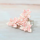 【アクセサリー】ウィローウッド柄 (ブローチ、ヘアクリップ、リング、ピアス 4点セット ) | つまみ細工