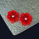 【ピアス】クロースフラワー 掻練 (かいねり) | つまみ細工