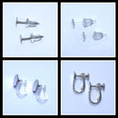 【ピアス】クロースフラワー 錫 (すず) | つまみ細工