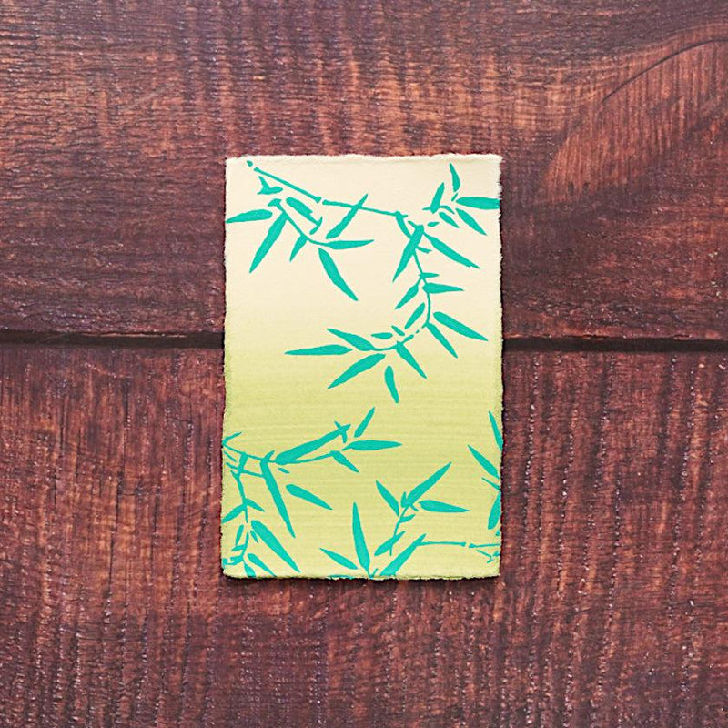 【はがき】笹 若竹 抹茶地 (1枚)｜唐紙