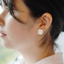 【イヤリング】白磁 スクエア | 有田焼 | 6.kiln