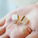 【イヤリング】白磁 スクエア | 有田焼 | 6.kiln