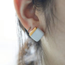 【ピアス】白磁 スクエア | 有田焼 | 6.kiln