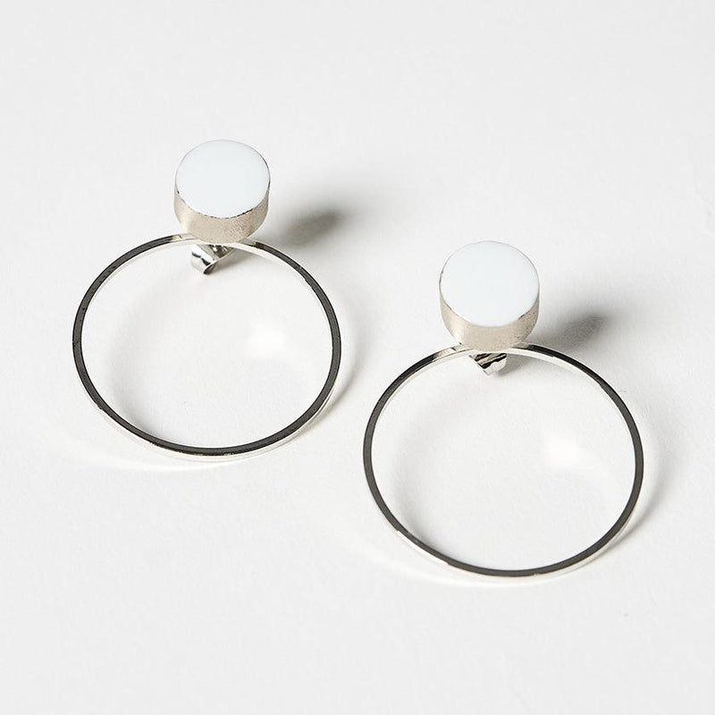 【ピアス】白磁シルバー | 有田焼 | 6.kiln