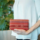 【カジュアルポーチ】こっかーら (赤) | 八重山みんさー織り |あざみ屋