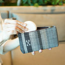 【カジュアルポーチ】綾羽 (グレー茶) | 八重山みんさー織り |あざみ屋