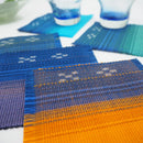 【コースター】シーグラデーション 2枚セット 黄緑 | 八重山みんさー織り |あざみ屋