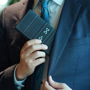 【長財布】ヤッサミ黒 F付革 | 八重山みんさー織り |あざみ屋