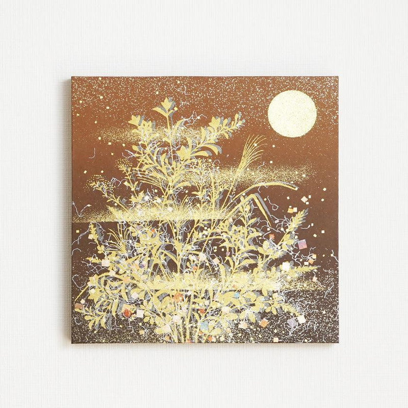 【アートパネル】秋 秋草・茶 (L) | 金銀砂子細工 | 逸品集（菊池襖紙工場）