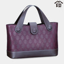 【トートバッグ】4手提げ 大小七宝 (紫地×黒漆) | 甲州印伝 | 印傳屋