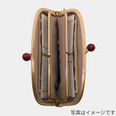 【長財布】西陣織シルク がま口 京組紐ストラップ付 ギンガムチェック (パープル系) | 西陣織 | Atelier Kyoto Nishijin