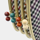 【長財布】西陣織シルク がま口 京組紐ストラップ付 ギンガムチェック (ブラウン系) | 西陣織 | Atelier Kyoto Nishijin